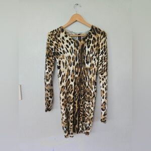 Sacred Threads Fuzzy Leopard / Cheetah Print Midi Summer Party Dress | OS